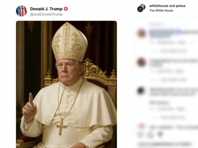 Білий дім опублікував згенероване ШІ зображення Трампа у ролі Папи Римського