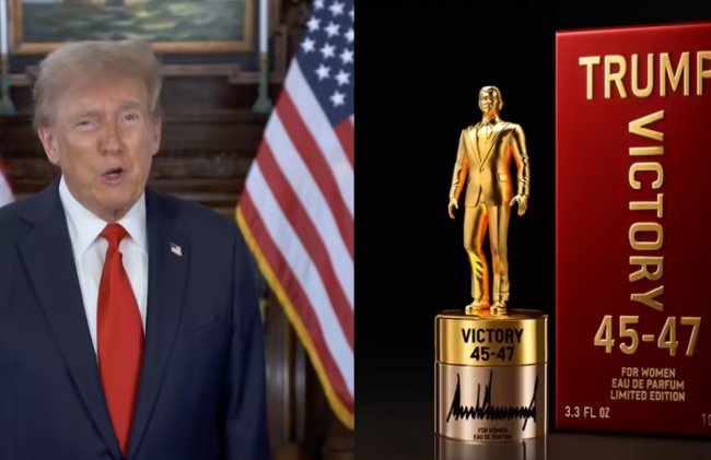 Трамп запускає нову парфумерну лінію Victory 45-47 із позолоченою фігуркою