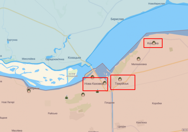 Окупанти відводять війська подалі від Дніпра Окупанти відводять війська подалі від Дніпра
